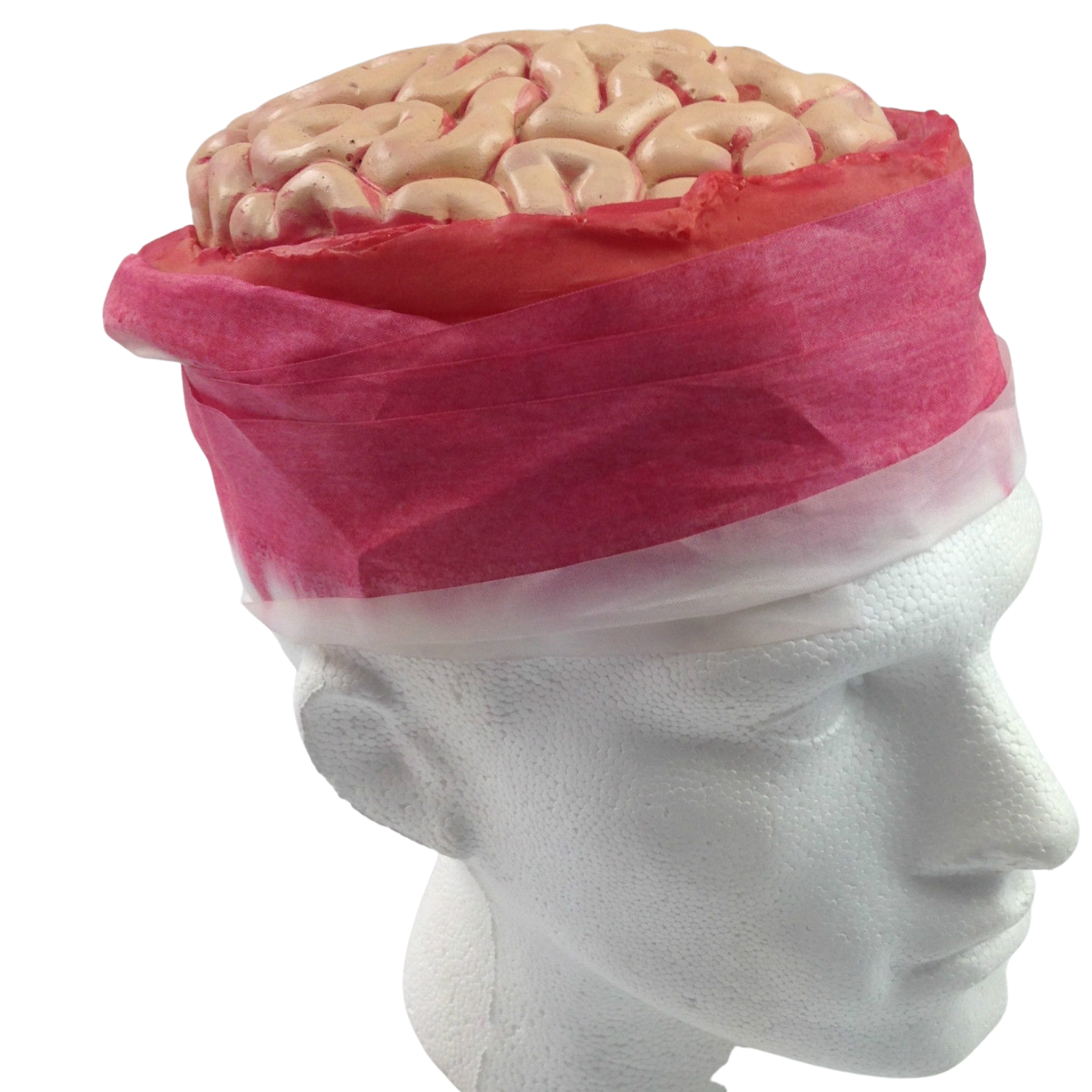 Zombie Brain Skull Cap Costume Halloween Bloody Headpiece Fancy Dress Bandage V563-BR-ZOMBIEBRAINCAP
