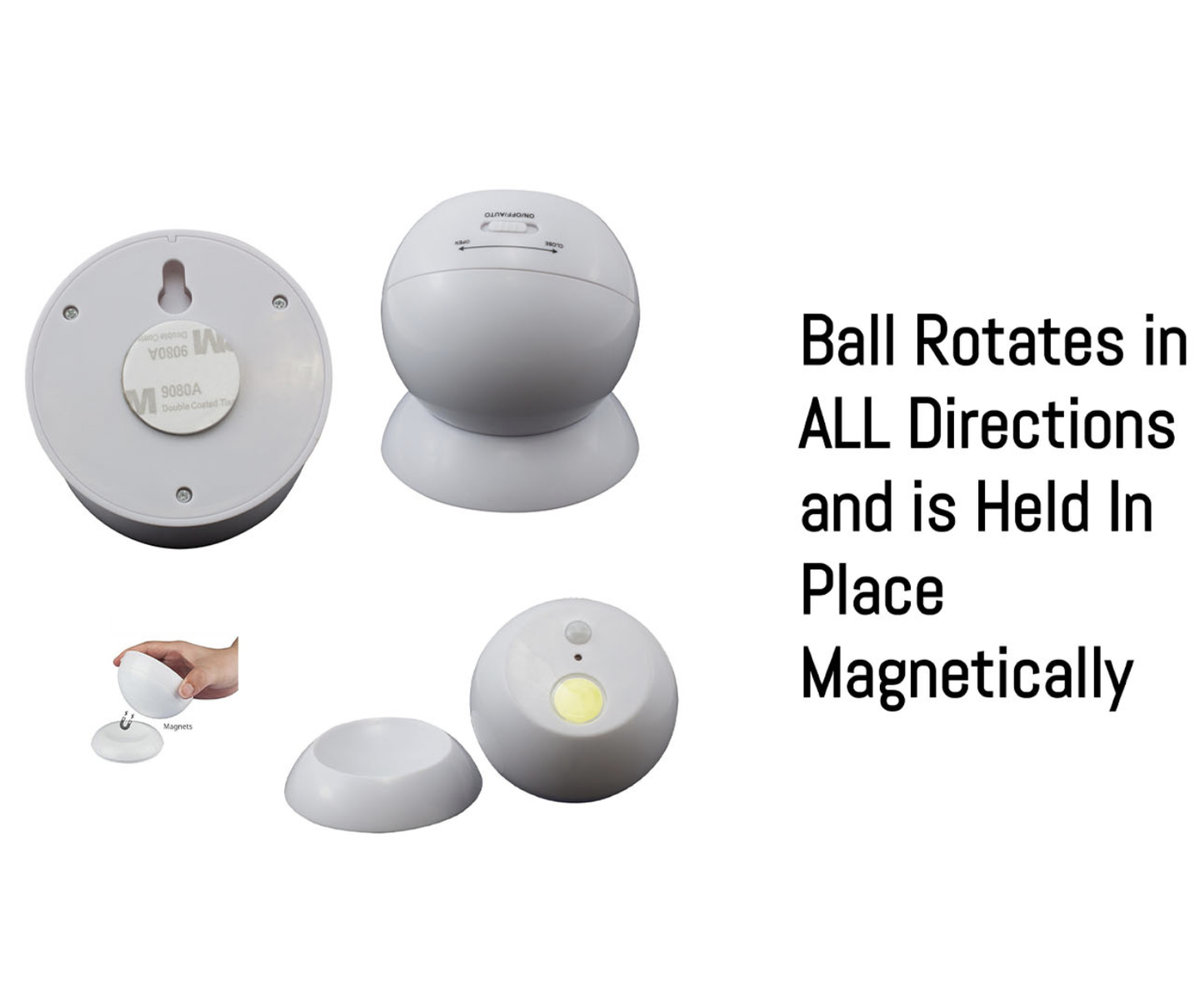 Brillar Motion Activated Swivel Ball Light - White V563-BR0022
