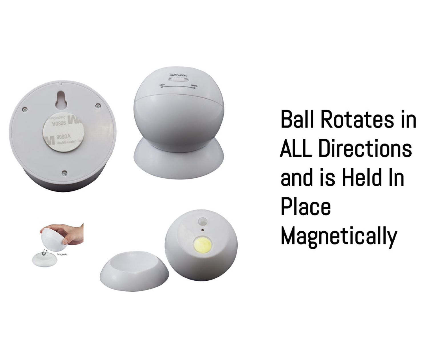 Brillar Motion Activated Swivel Ball Light - White V563-BR0022