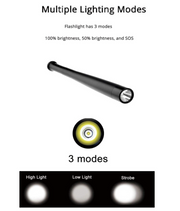 Baseball Bat LED Flashlight Super Bright Baton Torch Emergency Security Tools in Assorted Colours V563-BR0034