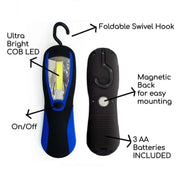 Ultra Bright Work Light with COB LED Technology Convenient Swivel Hook Magnetic Back for Easy Mounting V563-BR0039