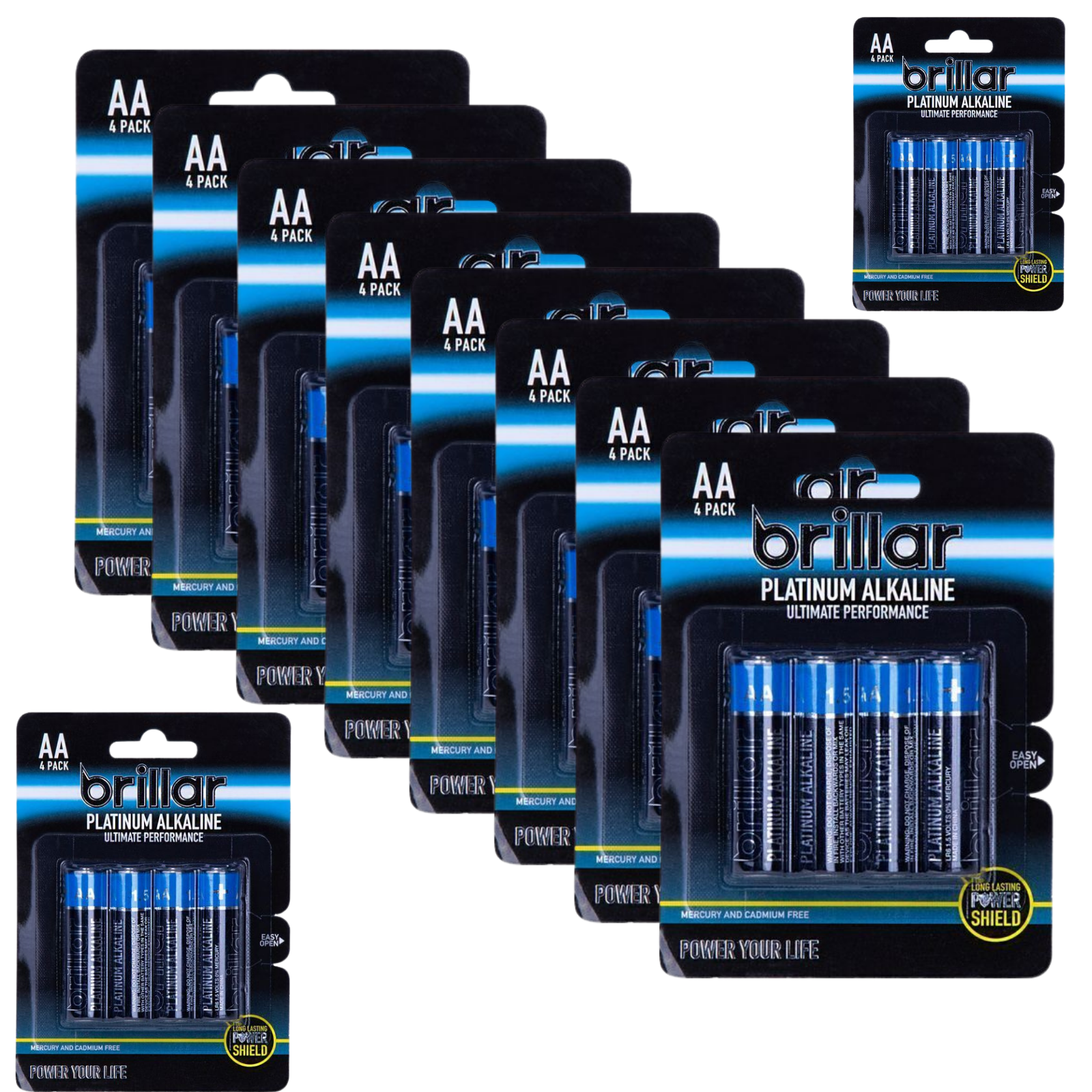12x 4-Pack LR6 AA Platinum Alkaline Batteries Long Lasting Power Home Office Bulk V563-BR0046-12PCS