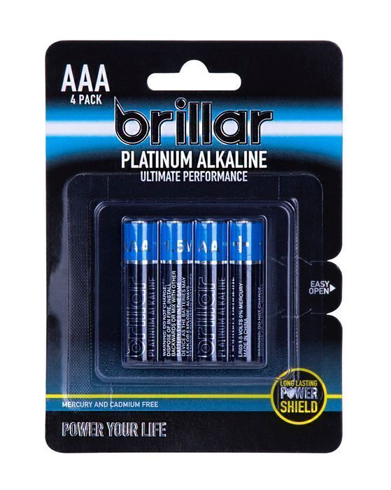 1 Pack of 4 AAA Platinum Alakaline Batteries Long Lasting Power Home V563-BR0048