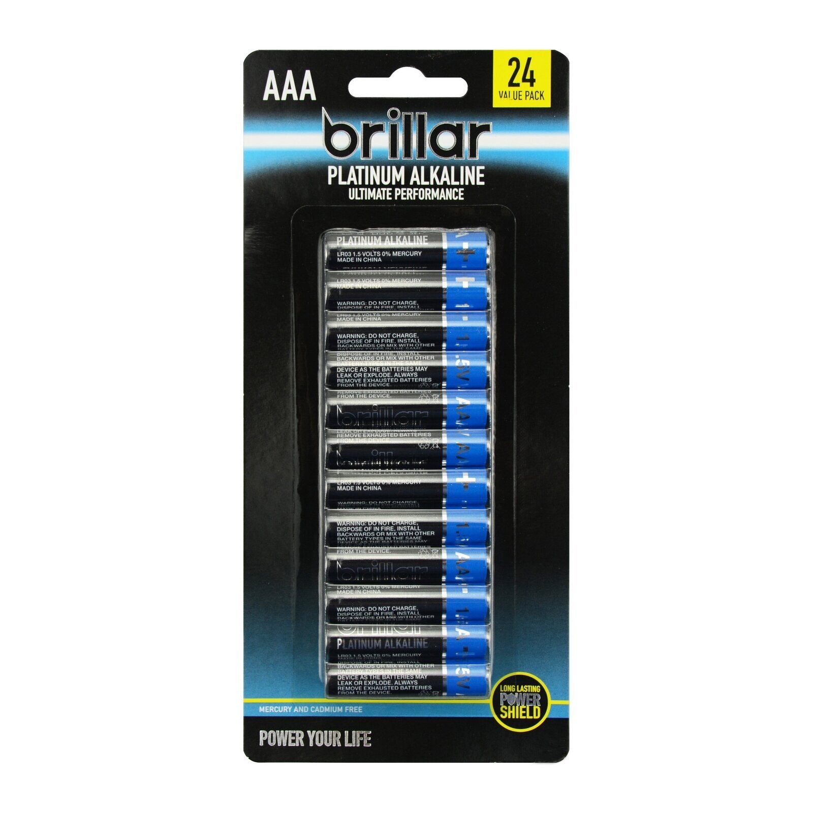 Brillar AAA Platinum Alkaline Batteries - Pack of 24 V563-BR0062