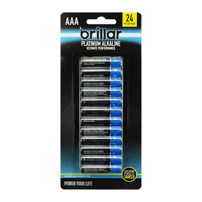 Brillar AAA Platinum Alkaline Batteries - Pack of 24 V563-BR0062