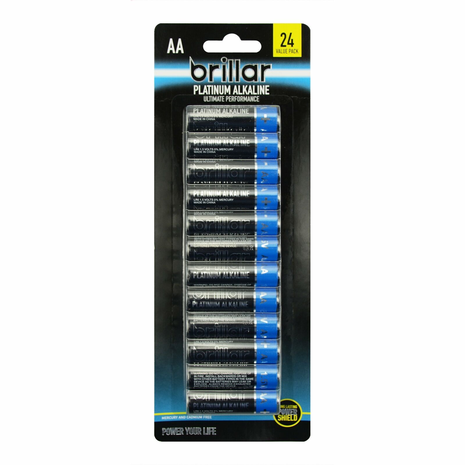 1 Pack of 24 Brillar AA Platinum Alkaline Batteries Long Lasting Power Home V563-BR0063