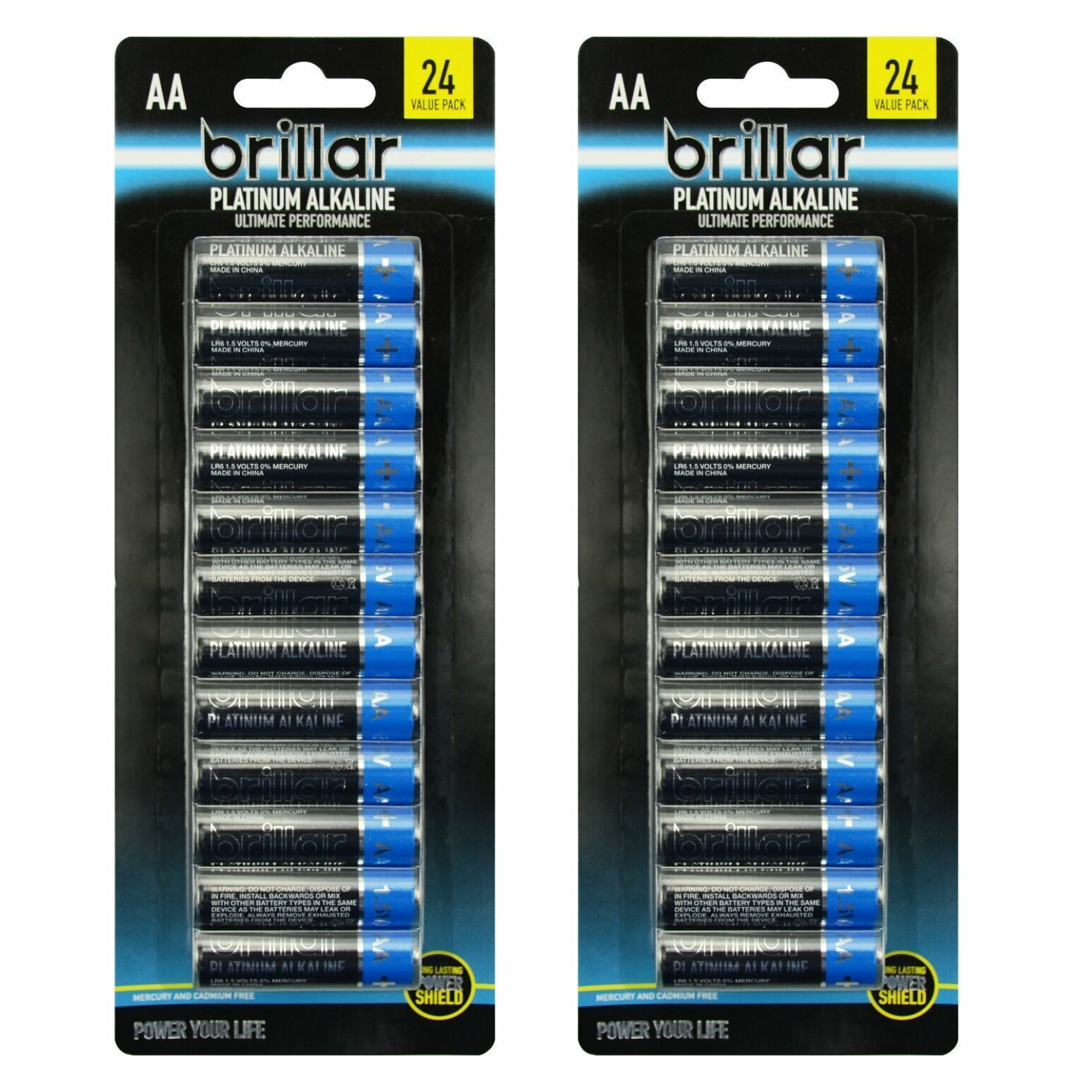 2 Packs of 24 Brillar AA Platinum Alkaline Batteries Long Lasting Power Home V563-BR0063_2X