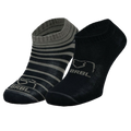 2pk BRBL Baloo Ankle Socks Low Cut MADE IN ITALY - Dark Grey/Mid Grey - L V563-BRBL-BALLOO2PK-DGRY-L