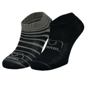 2pk BRBL Baloo Ankle Socks Low Cut MADE IN ITALY - Dark Grey/Mid Grey - L V563-BRBL-BALLOO2PK-DGRY-L
