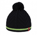 BRBL Dolomiti Merino Wool Blend Pull On BEANIE Warm Winter Hat Pom Pom Knitted - M V563-BRBL-BEANIEWWHAT-BLKLME-M