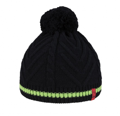 BRBL Dolomiti Merino Wool Blend Pull On BEANIE Warm Winter Hat Pom Pom Knitted - M V563-BRBL-BEANIEWWHAT-BLKLME-M