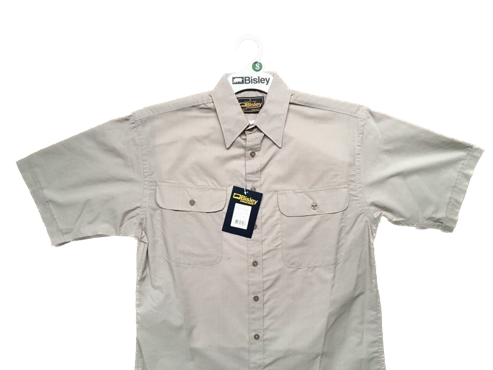 BISLEY SHORT SLEEVE SHIRT Everyday Casual Business Work Cotton Blend Check - BS2486_BBOG (BOG) - S V563-BS-BS2486_BBOGBOG-S
