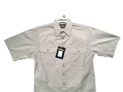 BISLEY SHORT SLEEVE SHIRT Everyday Casual Business Work Cotton Blend Check - BS2486_BBOG (BOG) - S V563-BS-BS2486_BBOGBOG-S