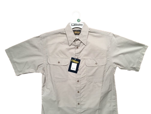 BISLEY SHORT SLEEVE SHIRT Everyday Casual Business Work Cotton Blend Check - BS2486_BBOG (BOG) - S V563-BS-BS2486_BBOGBOG-S