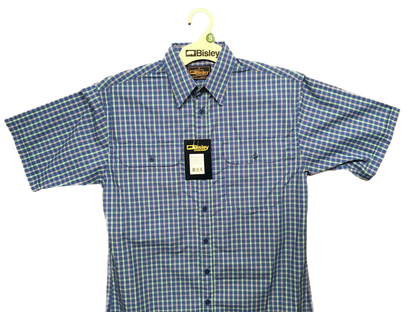 BISLEY SHORT SLEEVE SHIRT Everyday Casual Business Work Cotton Blend Check - BS2573_CAMO (AMO) - S V563-BS-BS2573_CAMOAMO-S