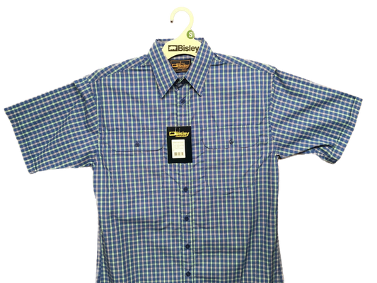 BISLEY SHORT SLEEVE SHIRT Everyday Casual Business Work Cotton Blend Check - BS2573_CAMO (AMO) - S V563-BS-BS2573_CAMOAMO-S