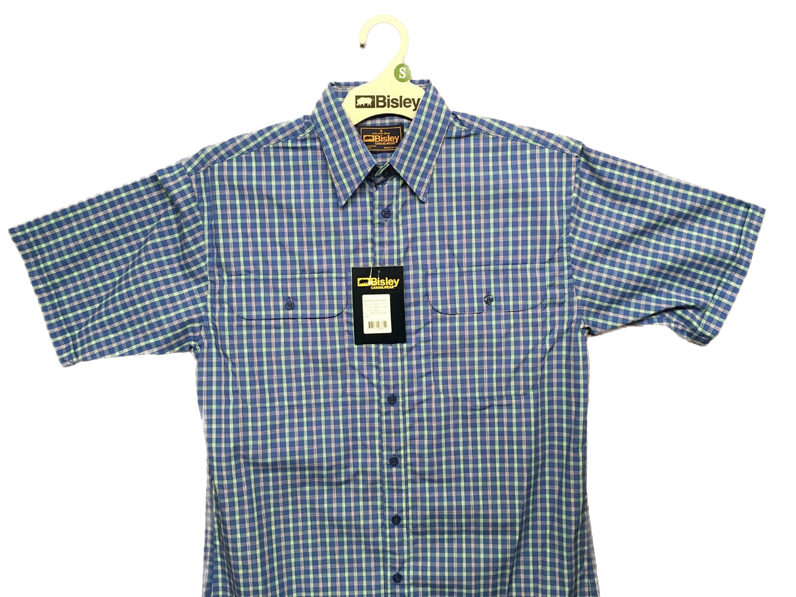 BISLEY SHORT SLEEVE SHIRT Everyday Casual Business Work Cotton Blend Check - BS2573_CAMO (AMO) - S V563-BS-BS2573_CAMOAMO-S