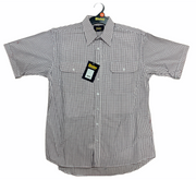 Bisley Mens Short Sleeve Check Shirt Checkered Cotton Blend Casual Business Work - Burgundy - M V563-BS2880_CPPO-M