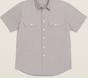 Bisley Mens Short Sleeve Check Shirt Checkered Cotton Blend Casual Business Work - Burgundy - M V563-BS2880_CPPO-M