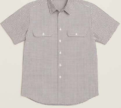 Bisley Mens Short Sleeve Check Shirt Checkered Cotton Blend Casual Business Work - Burgundy - M V563-BS2880_CPPO-M