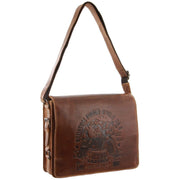 Billy The Kid Mens Genuine Leather Shoulder Bag Western in Cognac V563-BTK-10-COGN