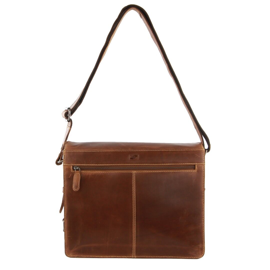 Billy The Kid Mens Genuine Leather Shoulder Bag Western in Cognac V563-BTK-10-COGN