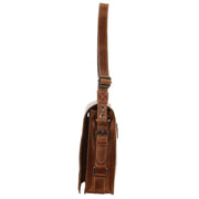 Billy The Kid Mens Genuine Leather Shoulder Bag Western in Cognac V563-BTK-10-COGN