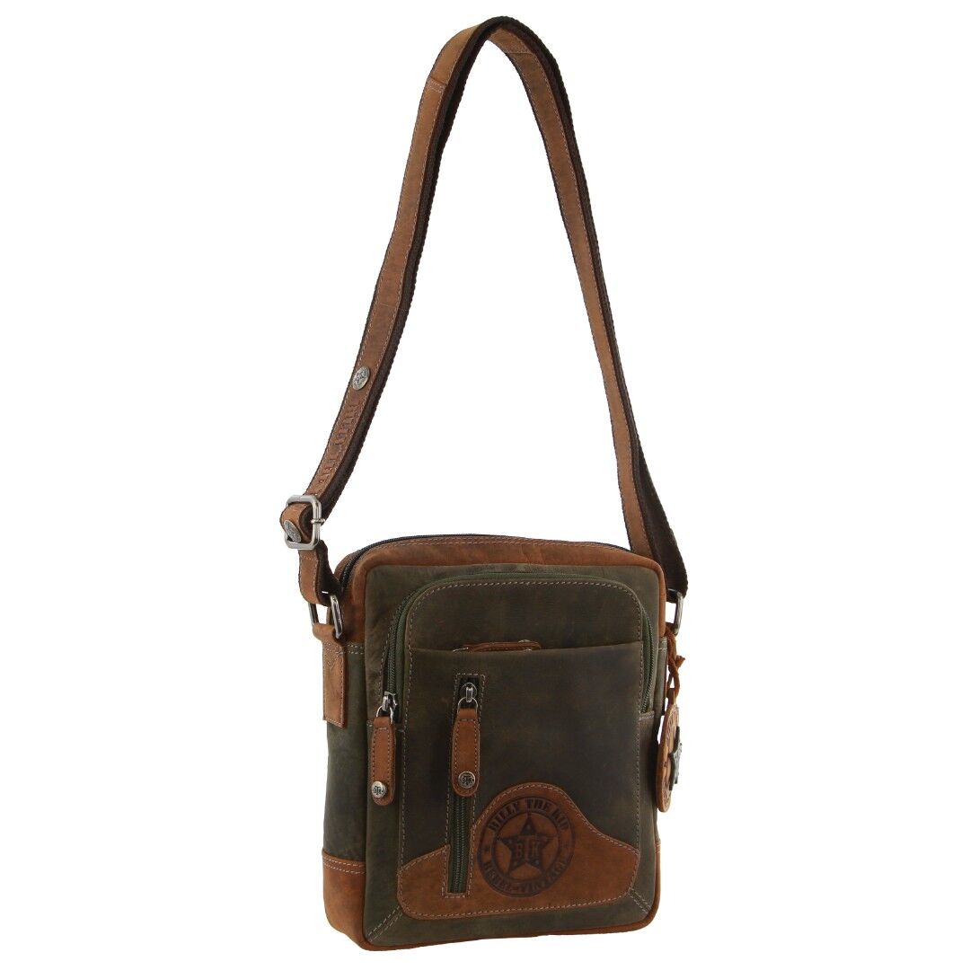 Billy The Kid Olive Leather Crossbody/Shoulder Bag V563-BTK-26