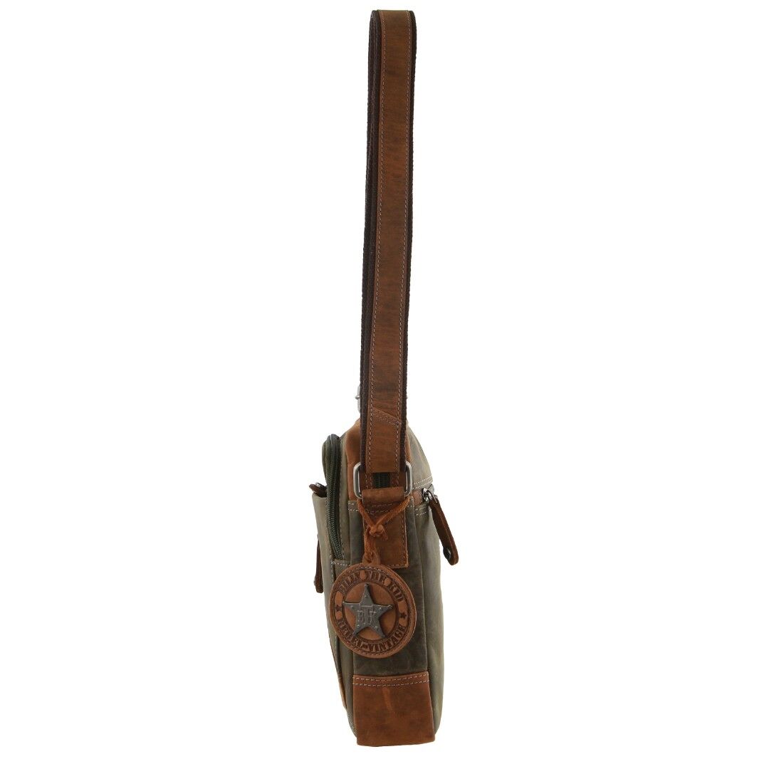 Billy The Kid Olive Leather Crossbody/Shoulder Bag V563-BTK-26