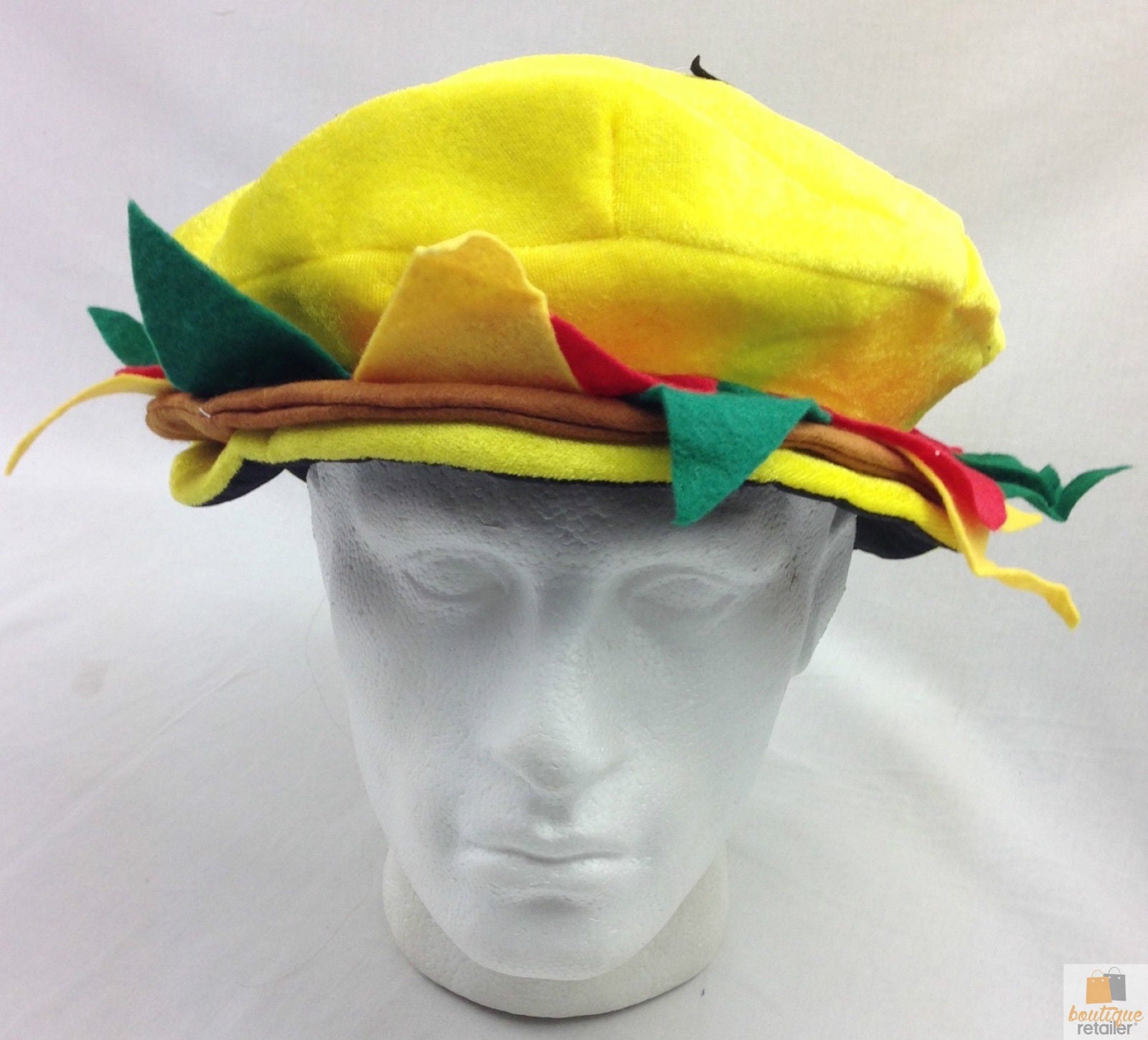 BURGER HAT Costume Party Adult Unisex Novelty Cap Funny Fast Food Hamburger V563-BURGERHAT