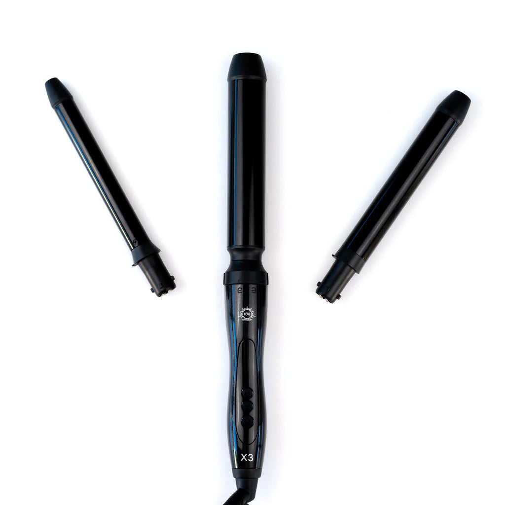 H2D X3 Professional Hair Curling Wand Ceramic Curler Roller - Black V563-BX3