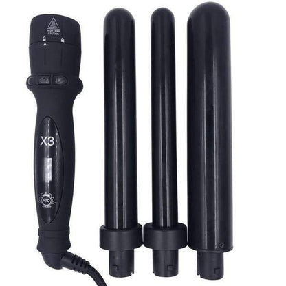 H2D X3 Professional Hair Curling Wand Ceramic Curler Roller - Black V563-BX3