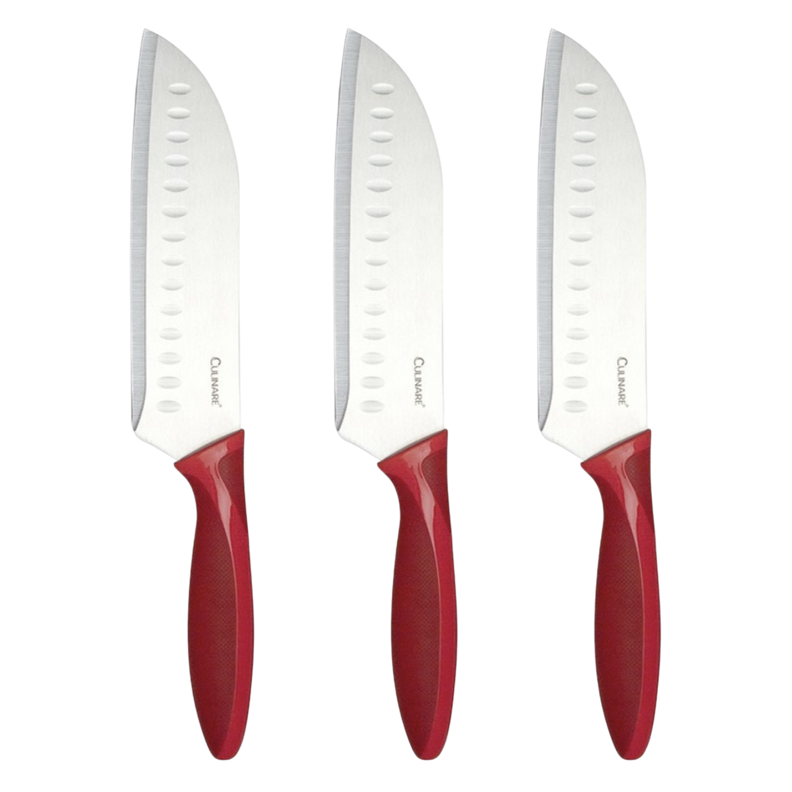 3pc Set 17.5cm Culinare Santoku Knife Chef Cutlery Stainless Steel Kitchen Cutting V563-C33013-SANTOKU-3PC