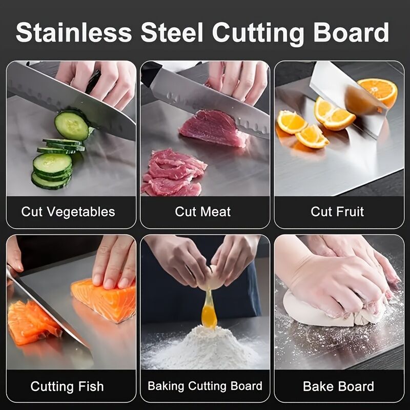 Stainless Titanium Steel Anti-Bacterial Mildew-Proof Cutting Chopping Board 23 x 34cm V563-CF482228