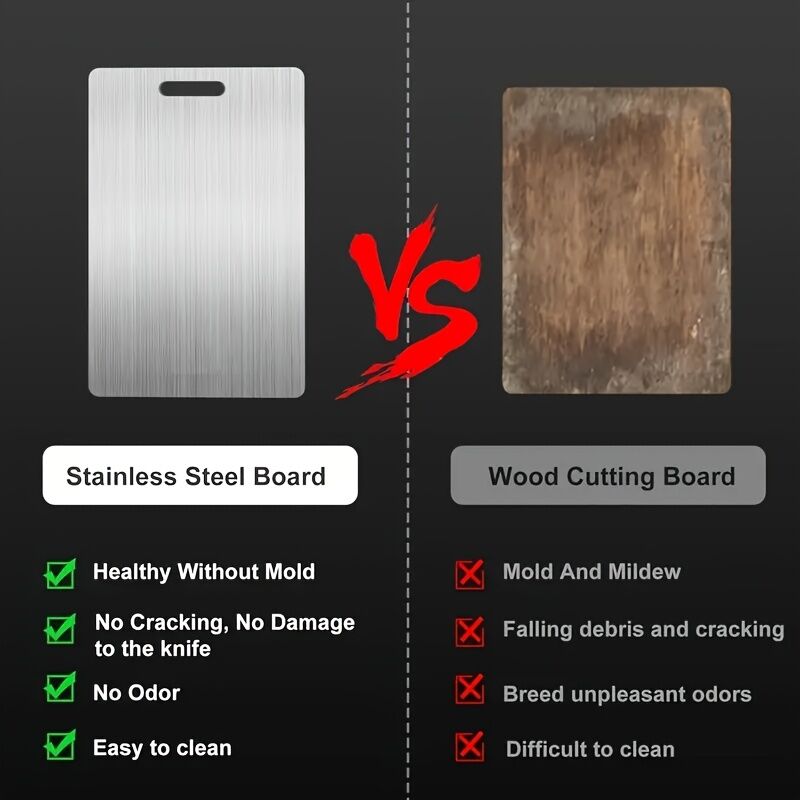 Stainless Titanium Steel Anti-Bacterial Mildew-Proof Cutting Chopping Board 23 x 34cm V563-CF482228