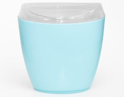 Oval Swing Top Waste Rubbish Bin Acrylic Lightweight Compact Bathroom Office in Blue V563-CHB5140BIN-BLUE