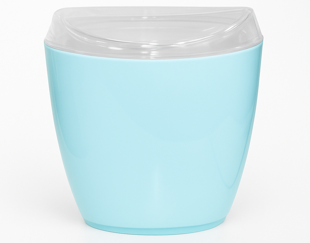 Oval Swing Top Waste Rubbish Bin Acrylic Lightweight Compact Bathroom Office in Blue V563-CHB5140BIN-BLUE