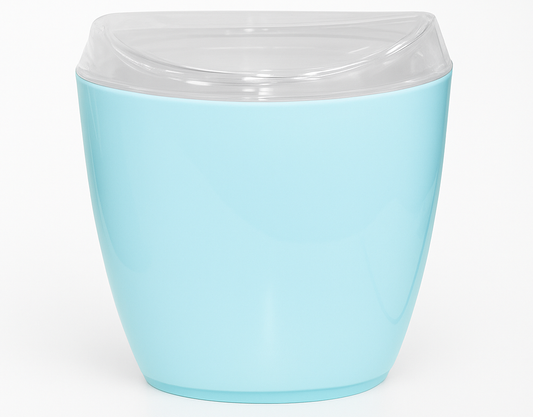 Oval Swing Top Waste Rubbish Bin Acrylic Lightweight Compact Bathroom Office in Blue V563-CHB5140BIN-BLUE