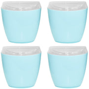 4x Oval Swing Top Waste Rubbish Bin Acrylic Lightweight Compact Bathroom Office in Blue V563-CHB5140BIN-BLUE_4X