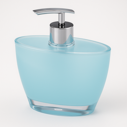 Oval Hand Pump Soap & Lotion Dispenser Empty Bottle in Blue V563-CHB5140SN-BLUE
