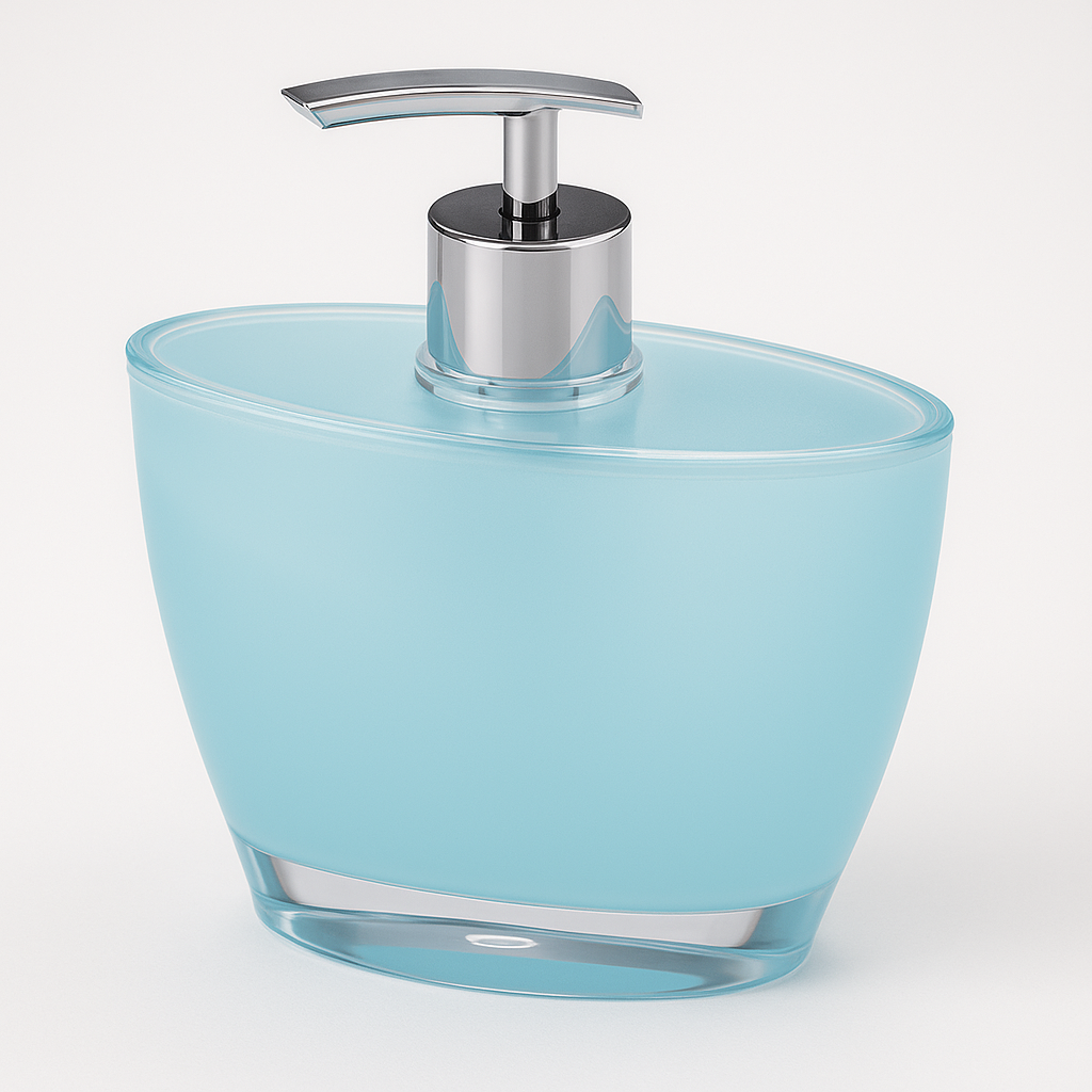 Oval Hand Pump Soap & Lotion Dispenser Empty Bottle in Blue V563-CHB5140SN-BLUE