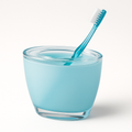 Oval Toothbrush Holder Blue Acrylic Lightweight Compact Bathroom Organiser V563-CHB5140TH-BLUE