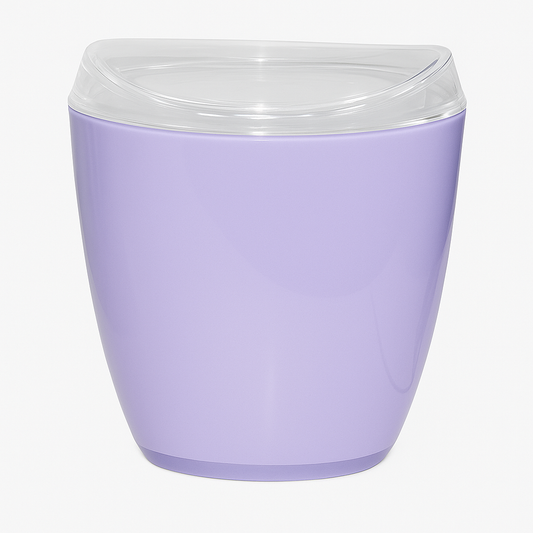 Oval Swing Top Waste Rubbish Bin Acrylic Lightweight Compact Bathroom Office in Purple V563-CHB6629BIN-PURPLE