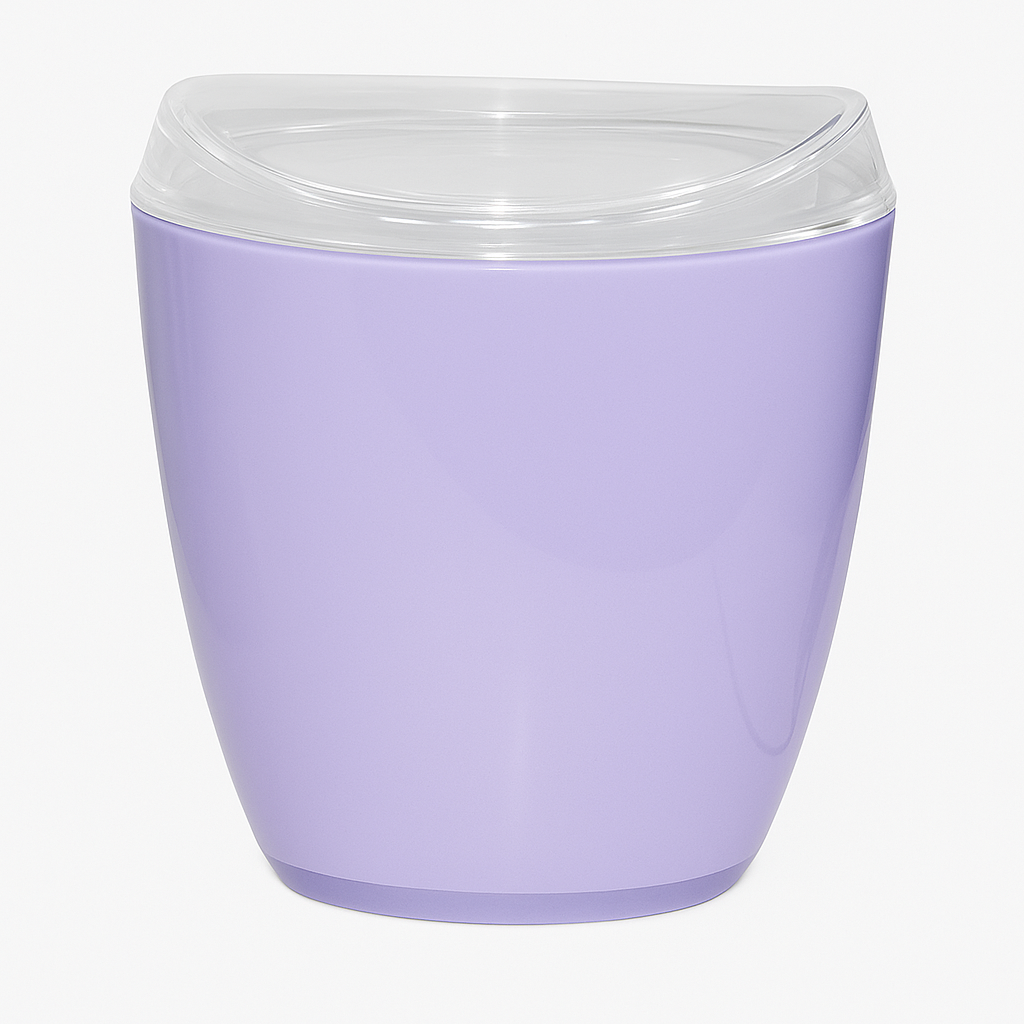 Oval Swing Top Waste Rubbish Bin Acrylic Lightweight Compact Bathroom Office in Purple V563-CHB6629BIN-PURPLE