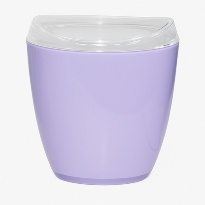 Oval Swing Top Waste Rubbish Bin Acrylic Lightweight Compact Bathroom Office in Purple V563-CHB6629BIN-PURPLE