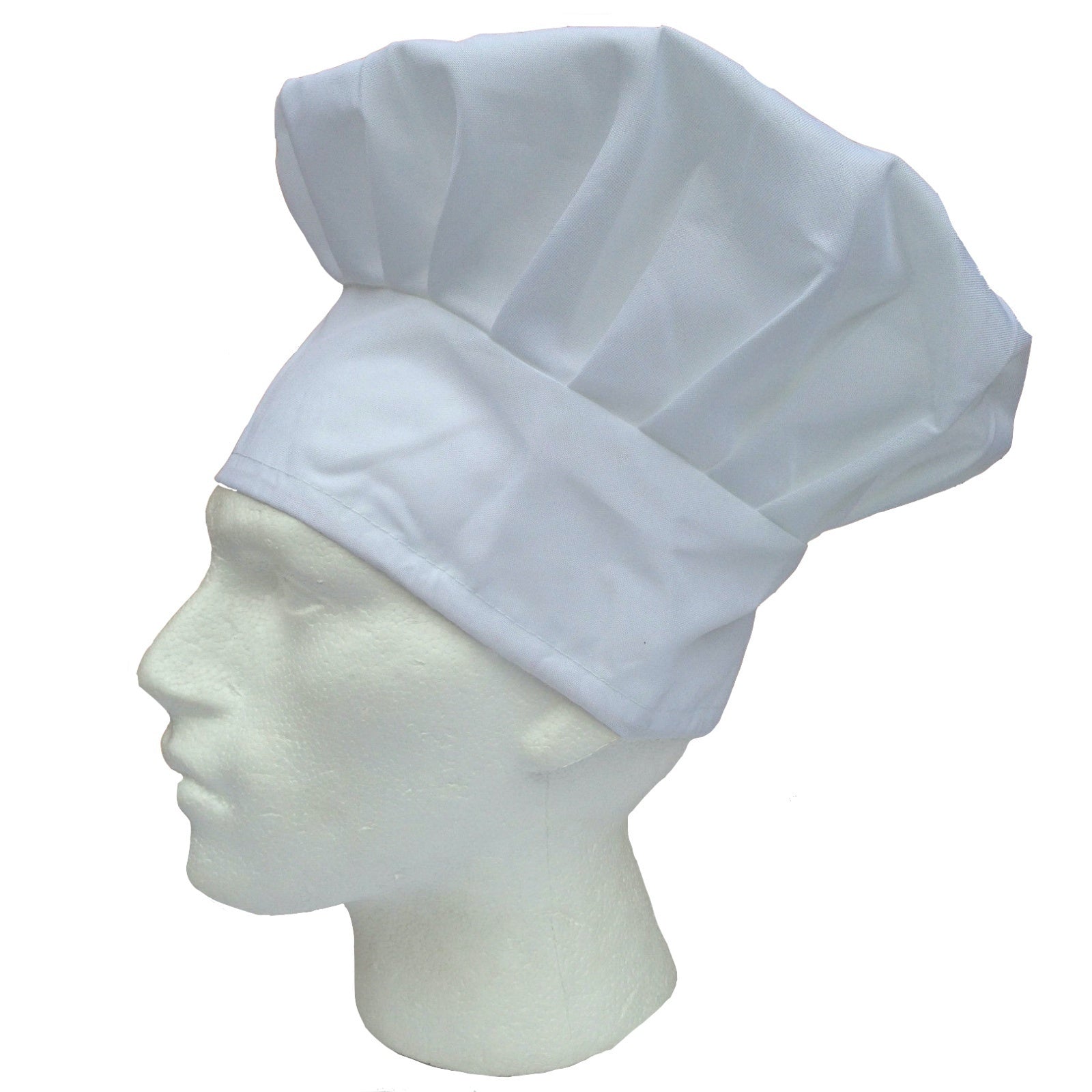 ADULT CHEFS HAT White Kitchen Cooking Baker Cap Chef Party Cotton Blend BBQ V563-CHEFSHAT-1PCS