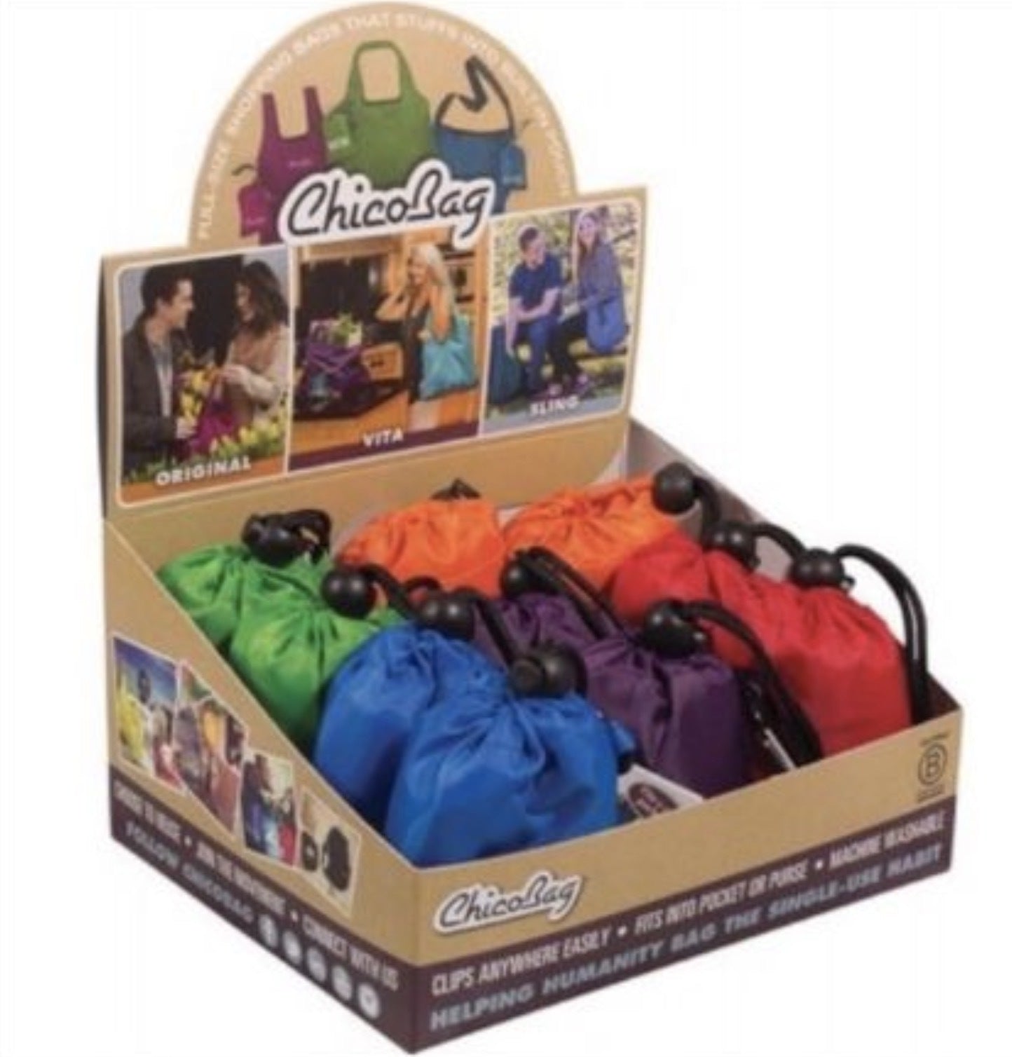 10x CHICO BAG Reusable Shopping Bags Original w Pouch Grocery BULK V563-CHICOBAG-10PK