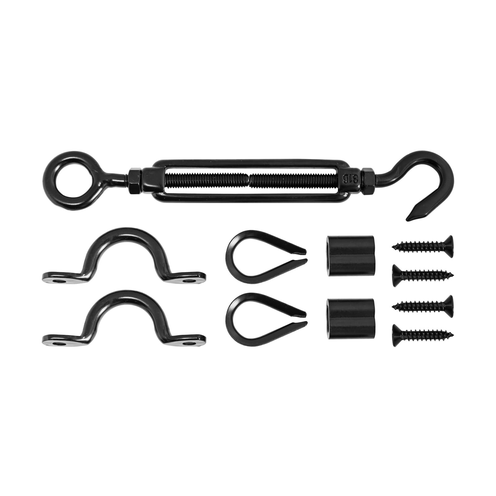 Pinnacle Hardware 316 Stainless Steel Marine Grade Hook/Eye Turnbuckle Black Balustrading Kit V563-CHS078