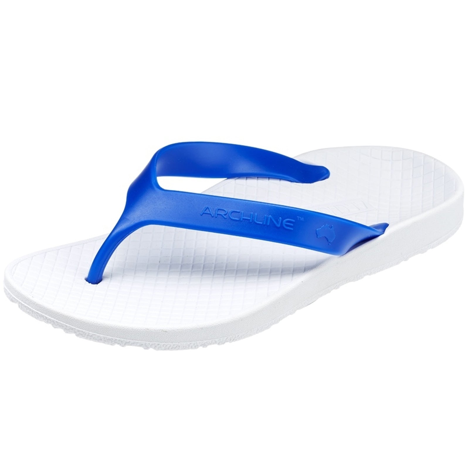 ARCHLINE Flip Flops Orthotic Thongs Arch Support Shoes Footwear - White/Blue - EUR 47 V563-CLRNC-THNGS-WH-BLU-47