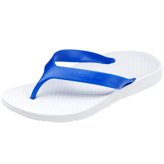 ARCHLINE Flip Flops Orthotic Thongs Arch Support Shoes Footwear - White/Blue - EUR 47 V563-CLRNC-THNGS-WH-BLU-47